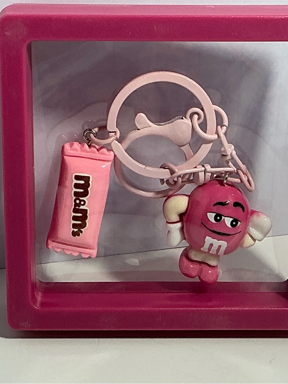 Pink Character Keyring with Pink Candy Charm